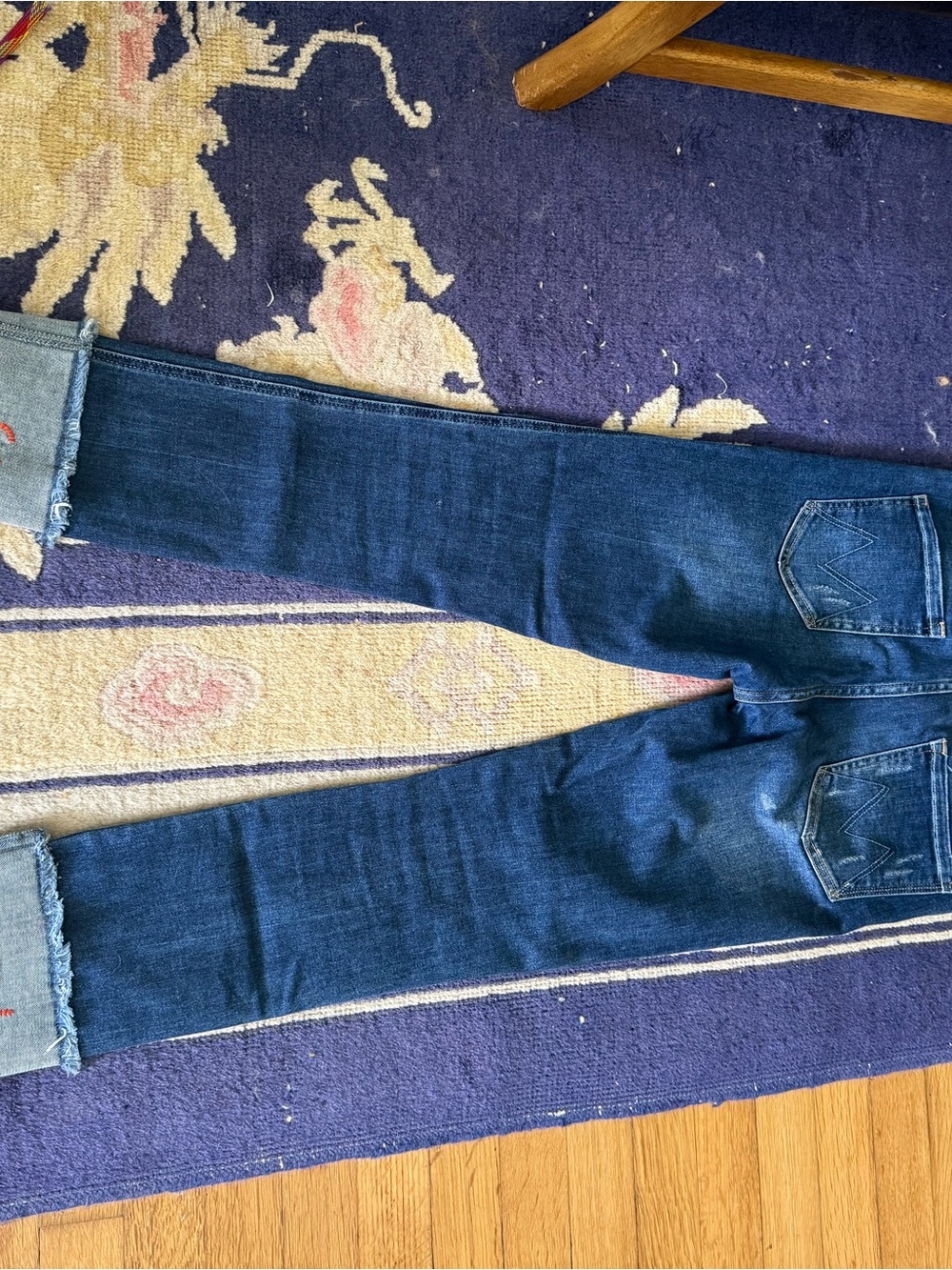 MOTHER Snap Down Mini Flare in High Spirits Color. Embroidery on back “See Ya!” - Picture 3 of 9